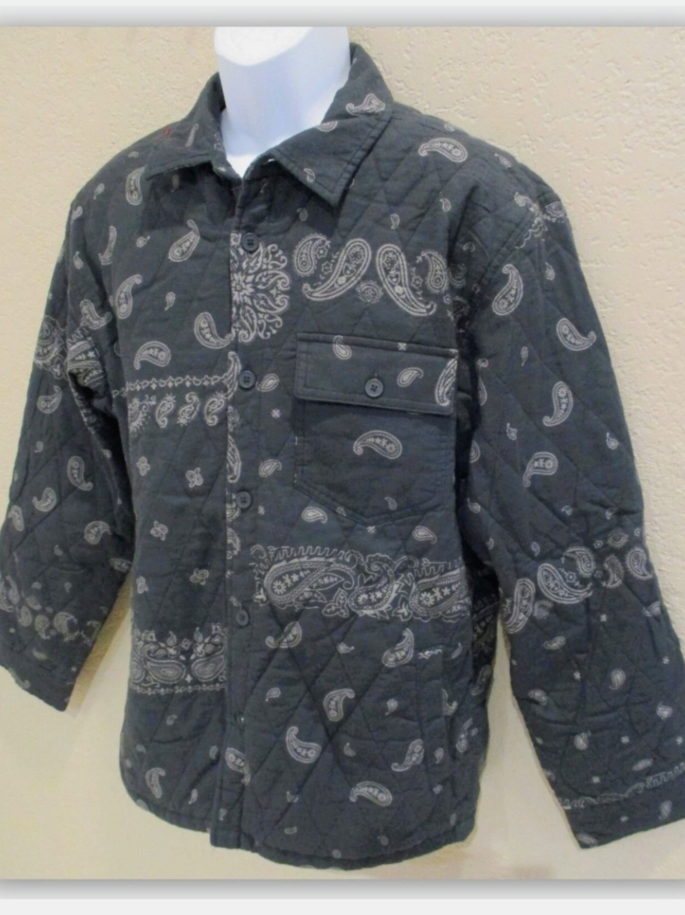 Quilted Paisley-Print Shacket